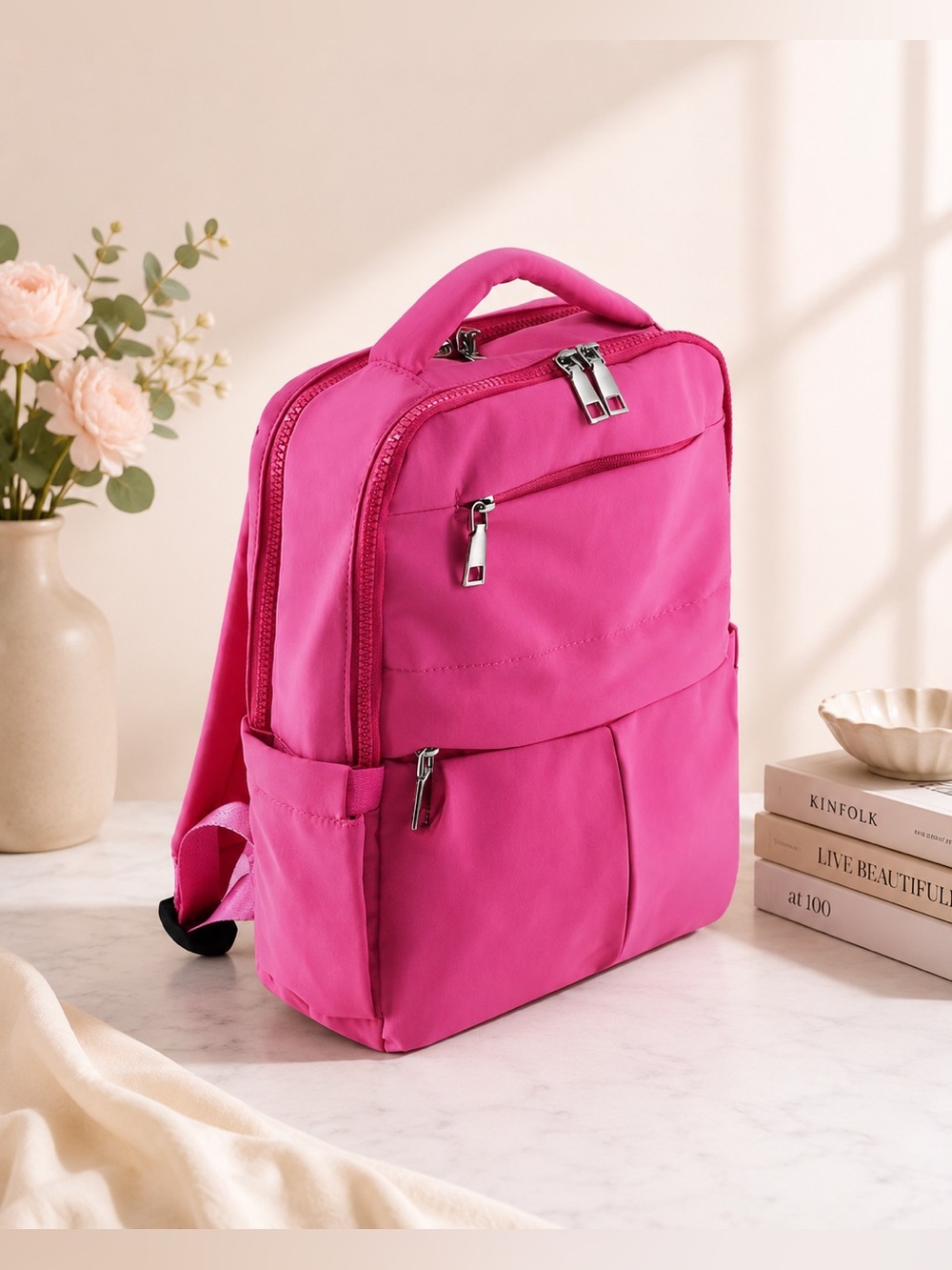 Pink Women's Backpack Tote - Stylish Everyday Bag